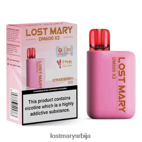 Lost Mary Puff Flavors- лост Мари дм600 к2 вапе за једнократну употребу лед од јагоде FRVFV4205