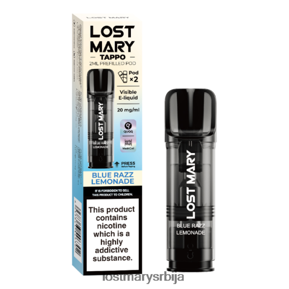 Lost Mary Vape- лост Мари таппо напуњене махуне - 20мг - 2пк плава разз лимунада FRVFV4181